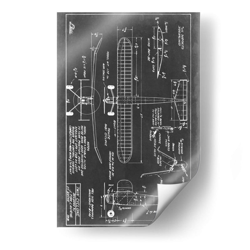 Blueprint Aeronáutico Vii - Vision Studio | Cuadro decorativo de Canvas Lab