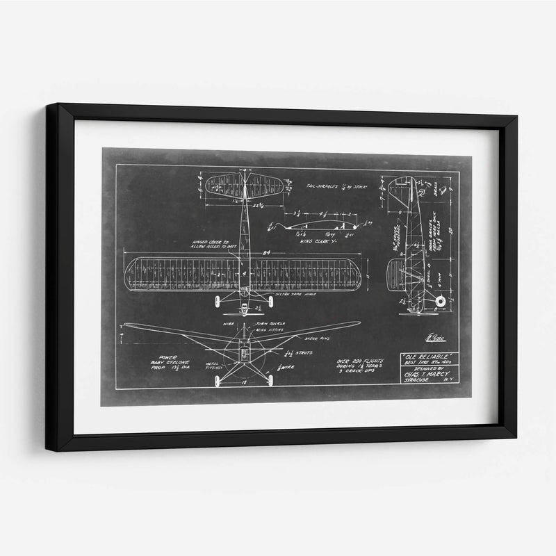 Blueprint Aeronáutico Viii - Vision Studio | Cuadro decorativo de Canvas Lab