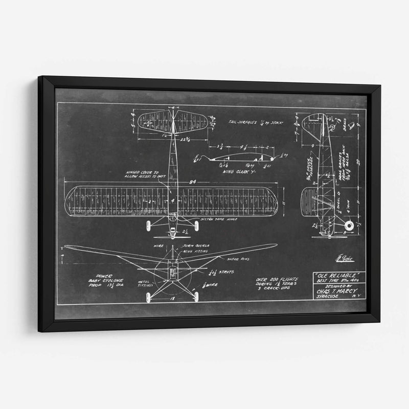 Blueprint Aeronáutico Viii - Vision Studio | Cuadro decorativo de Canvas Lab