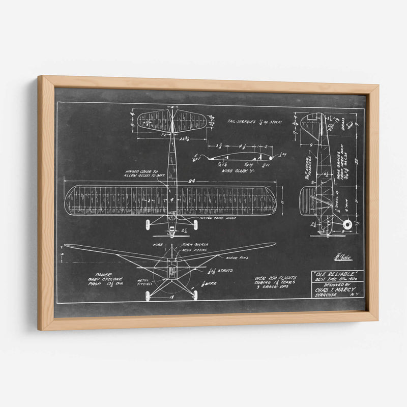 Blueprint Aeronáutico Viii - Vision Studio | Cuadro decorativo de Canvas Lab