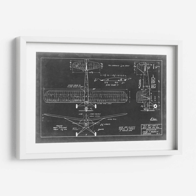 Blueprint Aeronáutico Viii - Vision Studio | Cuadro decorativo de Canvas Lab