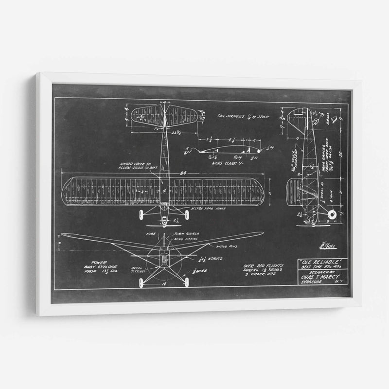 Blueprint Aeronáutico Viii - Vision Studio | Cuadro decorativo de Canvas Lab