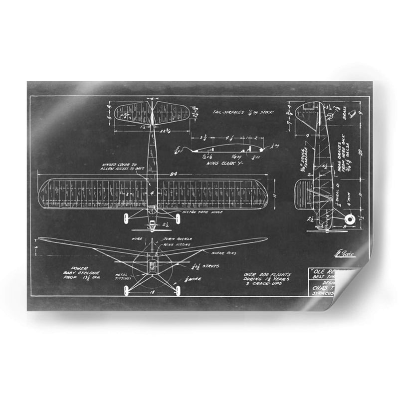 Blueprint Aeronáutico Viii - Vision Studio | Cuadro decorativo de Canvas Lab