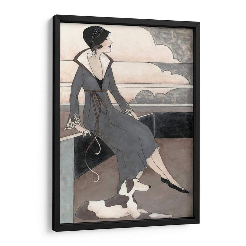 Art Deco Lady Con Perro - Megan Meagher | Cuadro decorativo de Canvas Lab