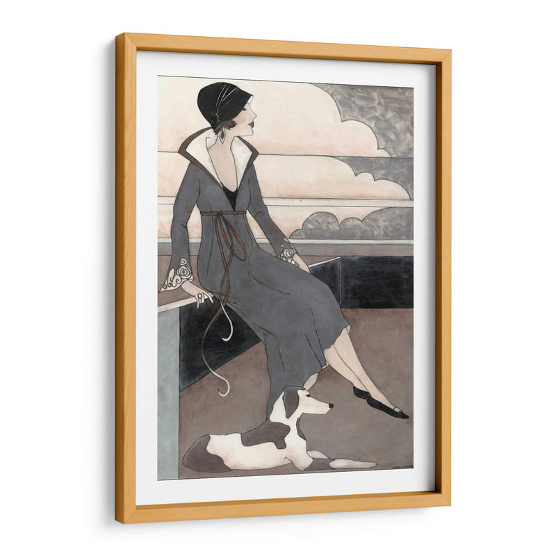 Art Deco Lady Con Perro - Megan Meagher | Cuadro decorativo de Canvas Lab