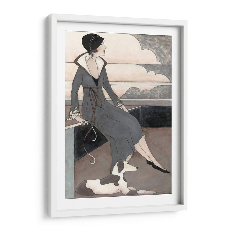 Art Deco Lady Con Perro - Megan Meagher | Cuadro decorativo de Canvas Lab