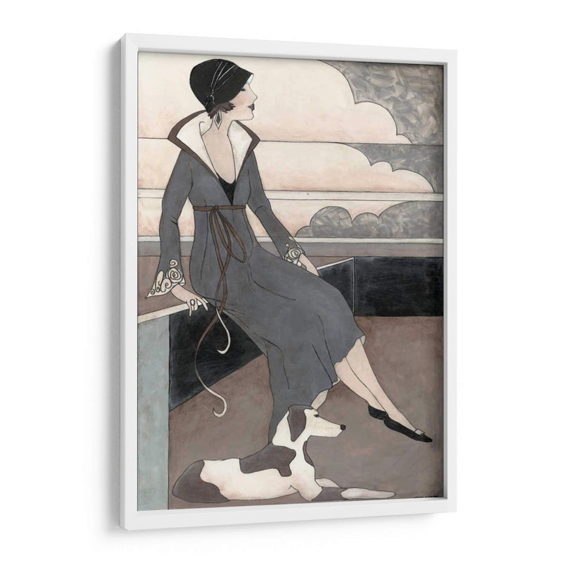 Art Deco Lady Con Perro - Megan Meagher | Cuadro decorativo de Canvas Lab