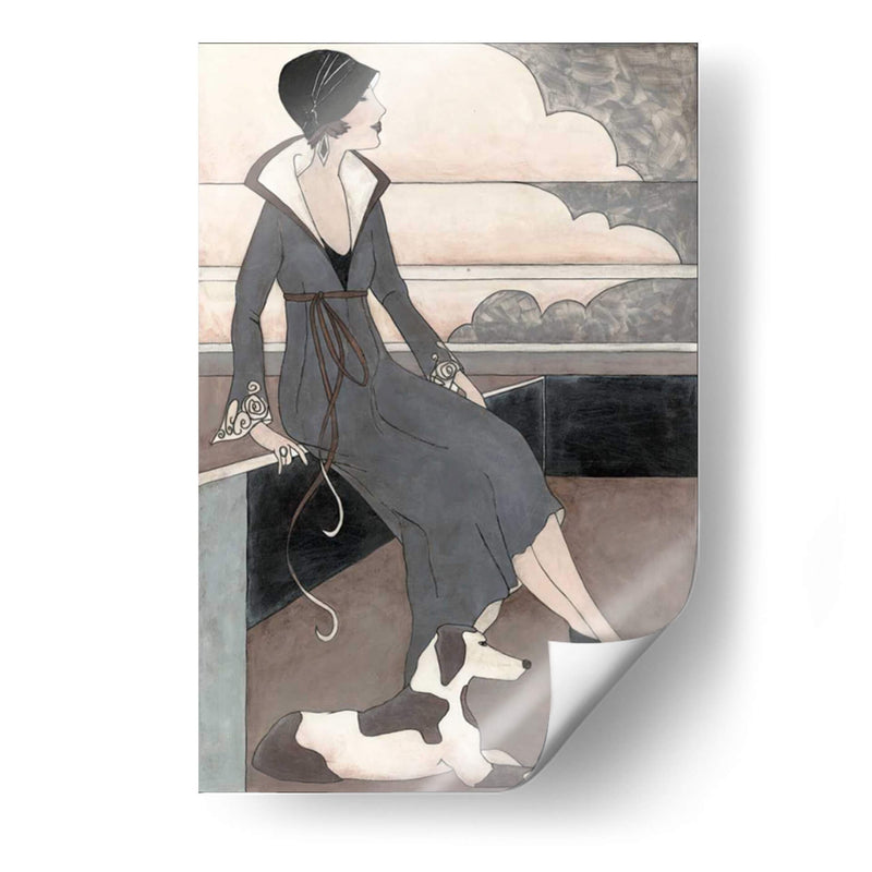 Art Deco Lady Con Perro - Megan Meagher | Cuadro decorativo de Canvas Lab