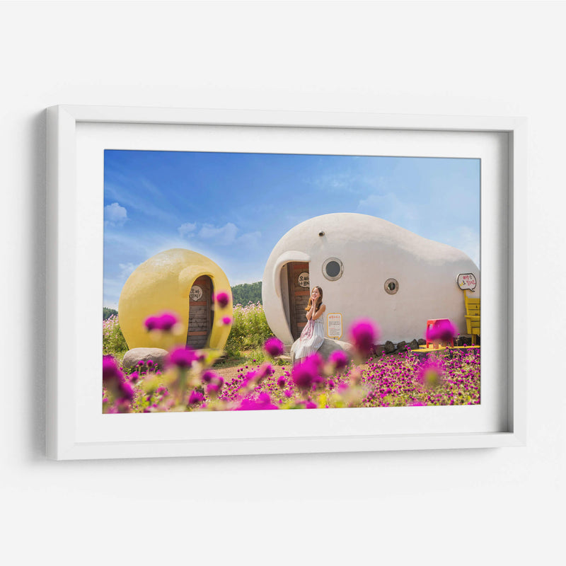 Floresitas y casitas | Cuadro decorativo de Canvas Lab