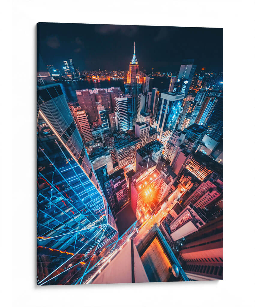 Las luces de la noche en Hong Kong | Cuadro decorativo de Canvas Lab