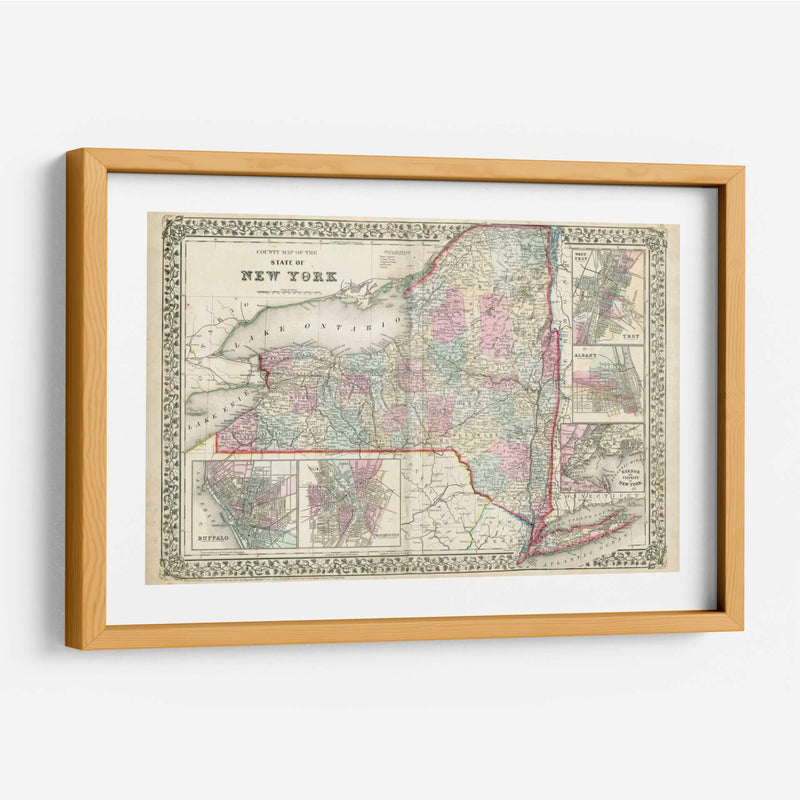 Mapa De Johnsons De Nueva York - Johnson | Cuadro decorativo de Canvas Lab