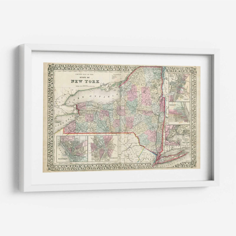 Mapa De Johnsons De Nueva York - Johnson | Cuadro decorativo de Canvas Lab