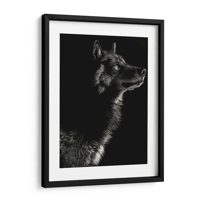 Scratchboard Wolf Ii - Julie T. Chapman | Cuadro decorativo de Canvas Lab