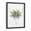 Cráneo De Ciervos Y Flores Ii - Naomi McCavitt | Cuadro decorativo de Canvas Lab