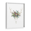 Cráneo De Ciervos Y Flores Ii - Naomi McCavitt | Cuadro decorativo de Canvas Lab