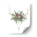 Cráneo De Ciervos Y Flores Ii - Naomi McCavitt | Cuadro decorativo de Canvas Lab