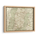 Mapa De Sepia De Nueva York - Vision Studio | Cuadro decorativo de Canvas Lab