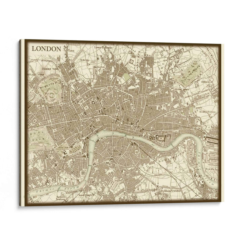 Mapa Sepia De Londres - Vision Studio | Cuadro decorativo de Canvas Lab