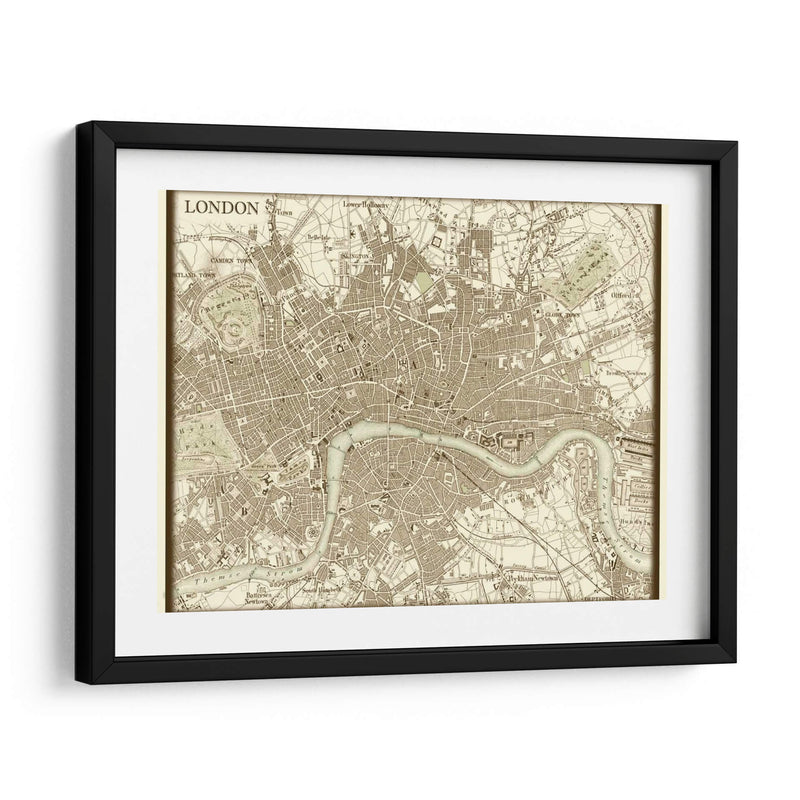 Mapa Sepia De Londres - Vision Studio | Cuadro decorativo de Canvas Lab