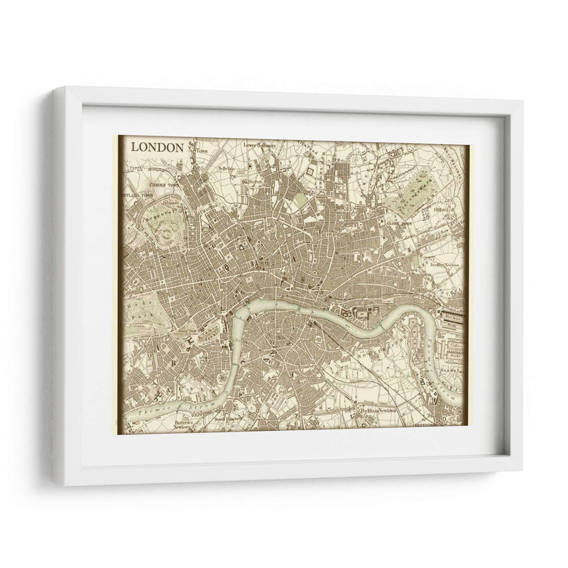 Mapa Sepia De Londres - Vision Studio | Cuadro decorativo de Canvas Lab