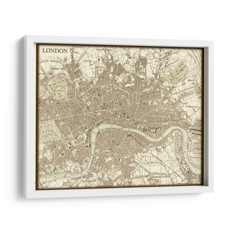 Mapa Sepia De Londres - Vision Studio | Cuadro decorativo de Canvas Lab