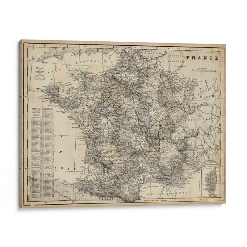 Mapa Antiguo De Francia - Vision Studio | Cuadro decorativo de Canvas Lab