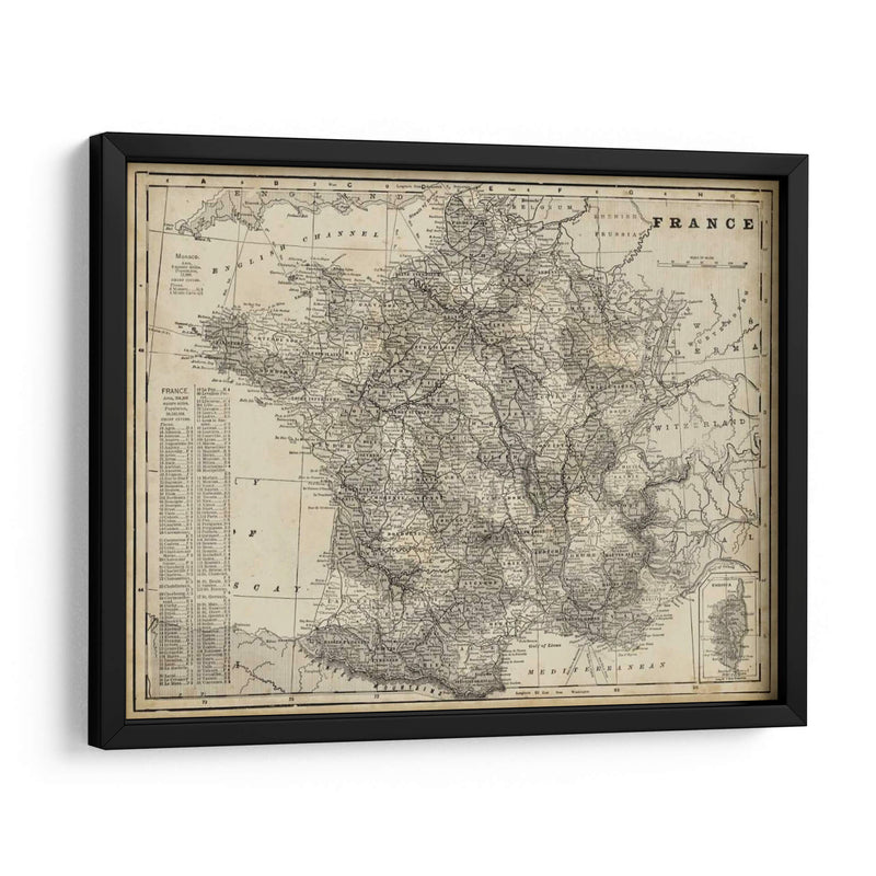 Mapa Antiguo De Francia - Vision Studio | Cuadro decorativo de Canvas Lab