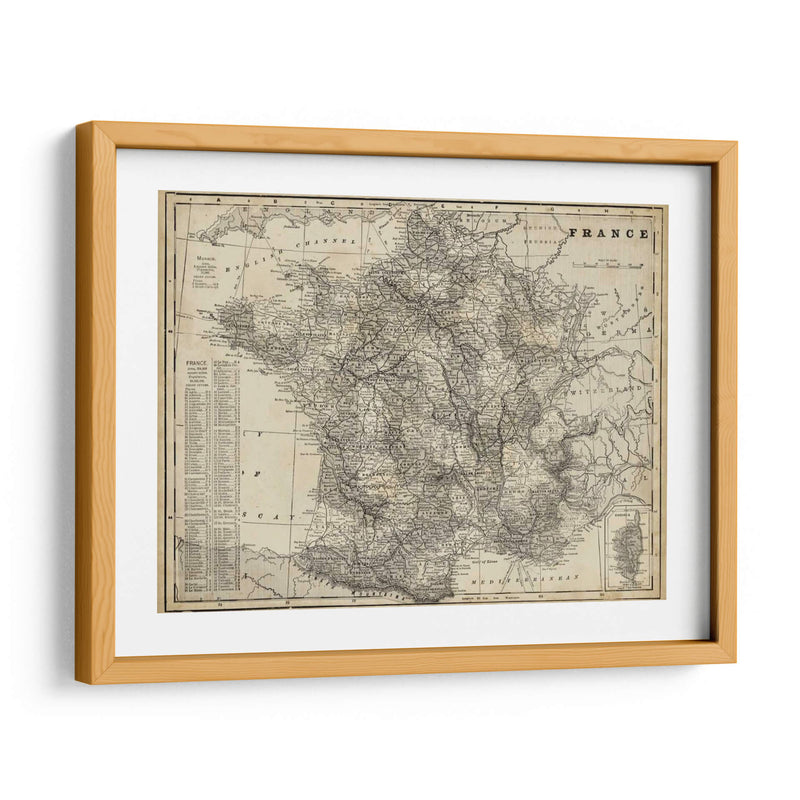 Mapa Antiguo De Francia - Vision Studio | Cuadro decorativo de Canvas Lab