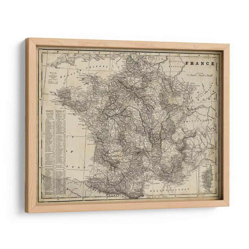 Mapa Antiguo De Francia - Vision Studio | Cuadro decorativo de Canvas Lab