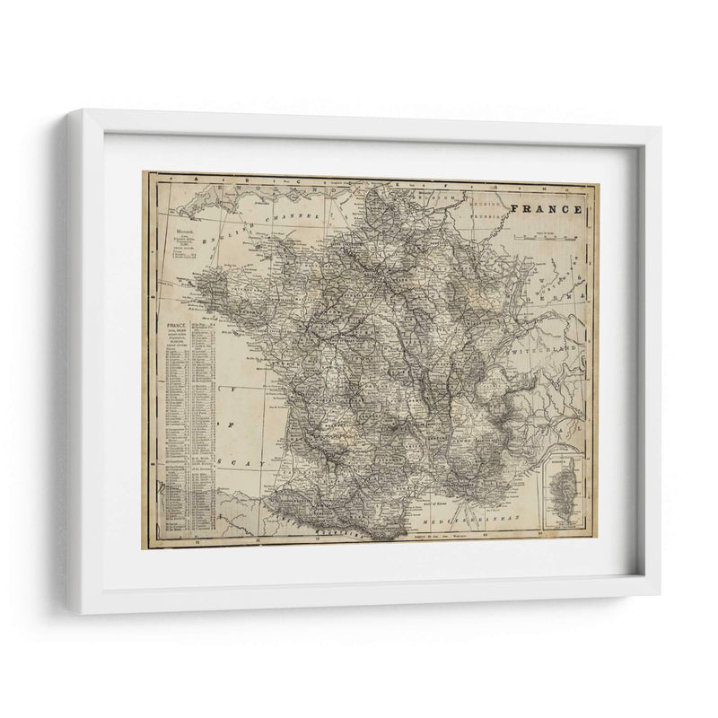 Mapa Antiguo De Francia - Vision Studio | Cuadro decorativo de Canvas Lab