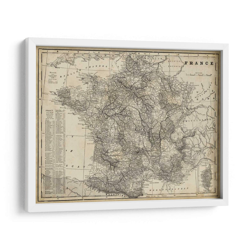 Mapa Antiguo De Francia - Vision Studio | Cuadro decorativo de Canvas Lab