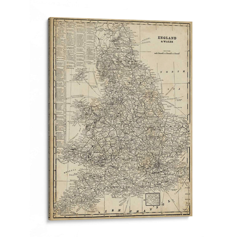 Mapa Antiguo De Inglaterra - Vision Studio | Cuadro decorativo de Canvas Lab