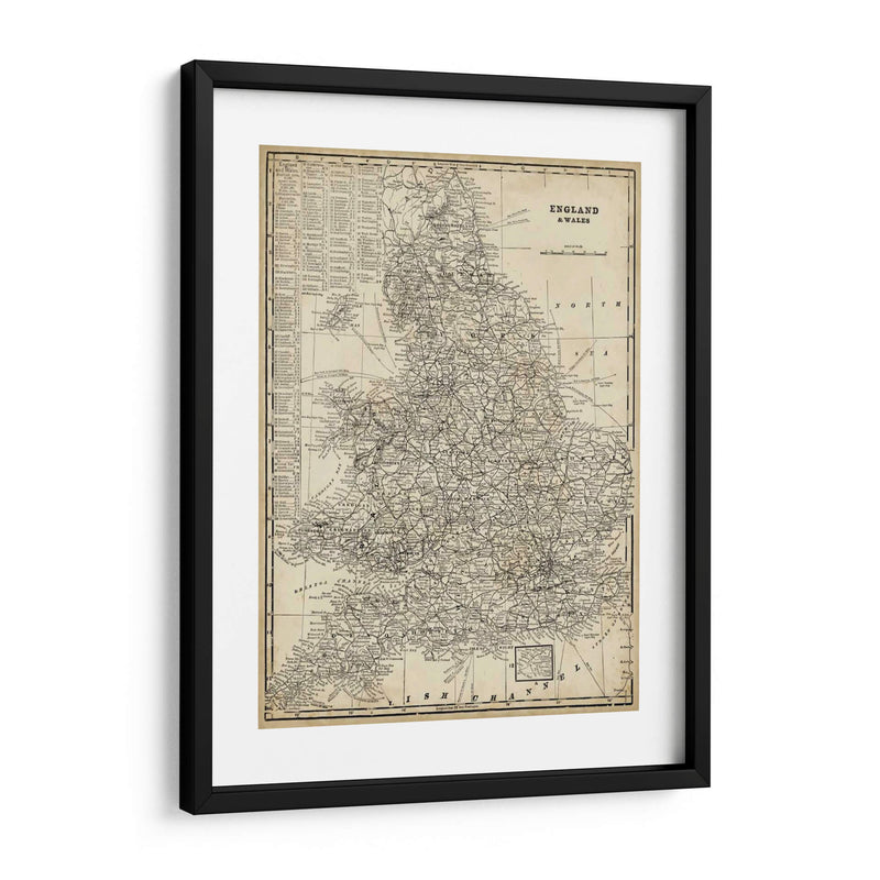 Mapa Antiguo De Inglaterra - Vision Studio | Cuadro decorativo de Canvas Lab