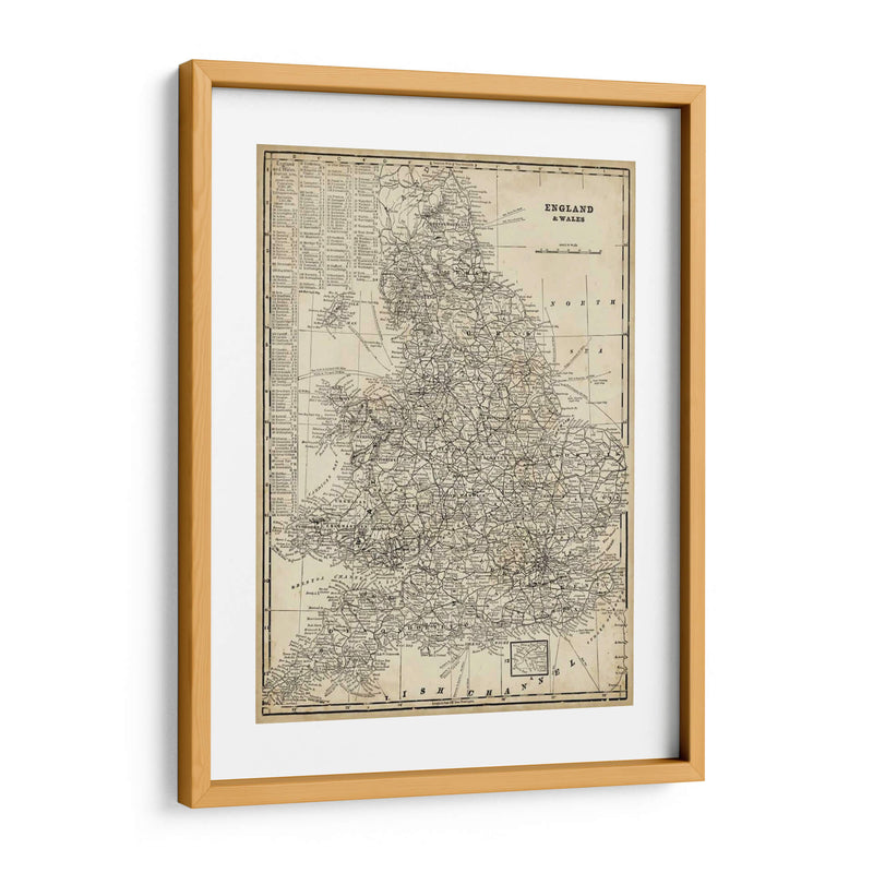 Mapa Antiguo De Inglaterra - Vision Studio | Cuadro decorativo de Canvas Lab