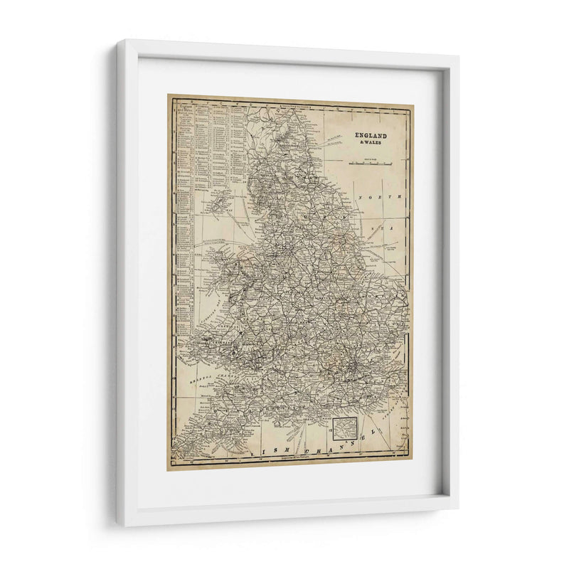 Mapa Antiguo De Inglaterra - Vision Studio | Cuadro decorativo de Canvas Lab