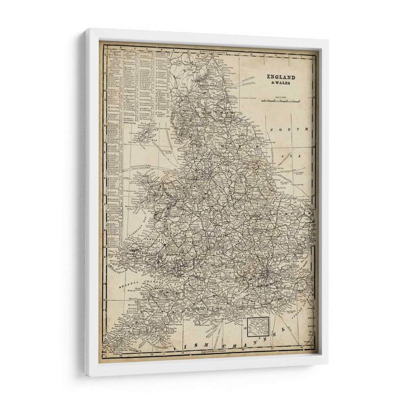 Mapa Antiguo De Inglaterra - Vision Studio | Cuadro decorativo de Canvas Lab