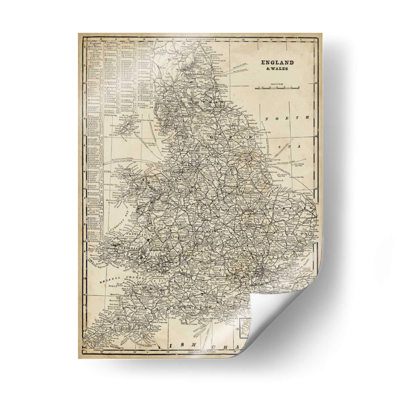 Mapa Antiguo De Inglaterra - Vision Studio | Cuadro decorativo de Canvas Lab