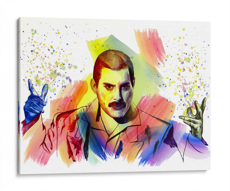 Freddie Mercury en acuarela | Cuadro decorativo de Canvas Lab