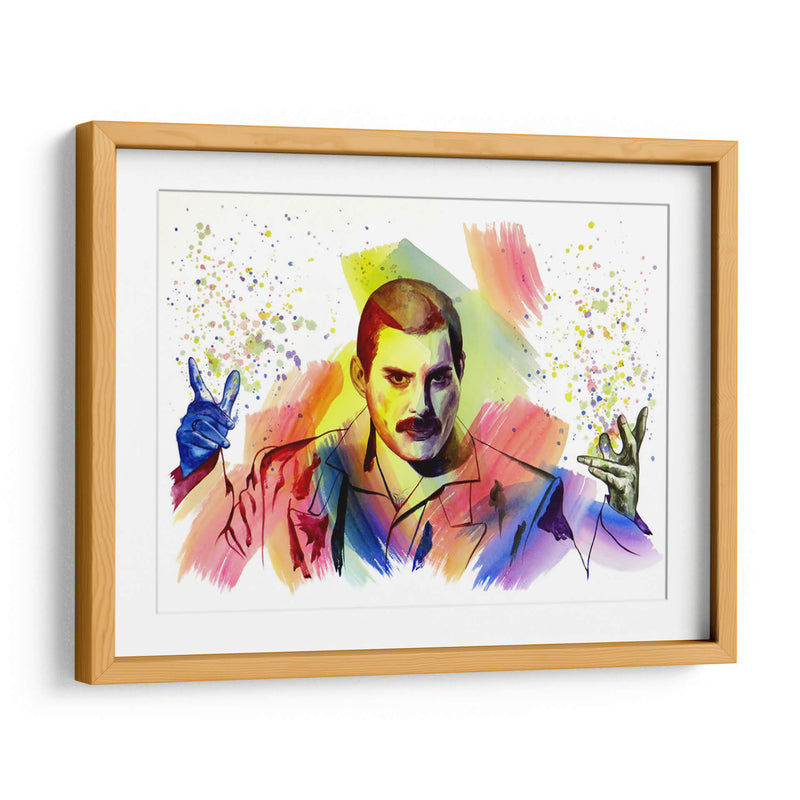 Freddie Mercury en acuarela | Cuadro decorativo de Canvas Lab