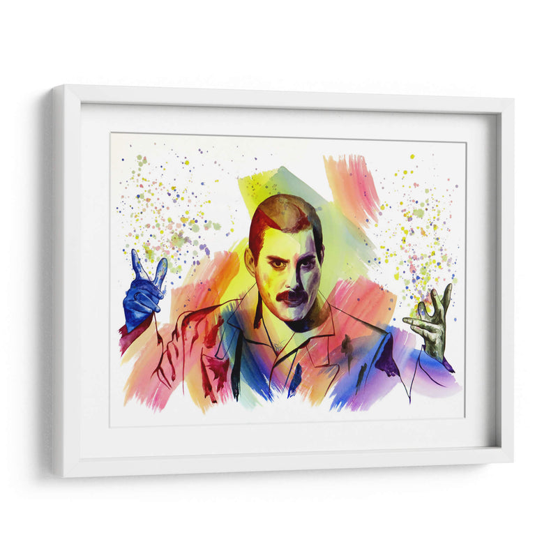 Freddie Mercury en acuarela | Cuadro decorativo de Canvas Lab
