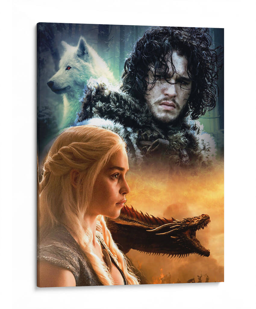 Lobo y dragón | Cuadro decorativo de Canvas Lab