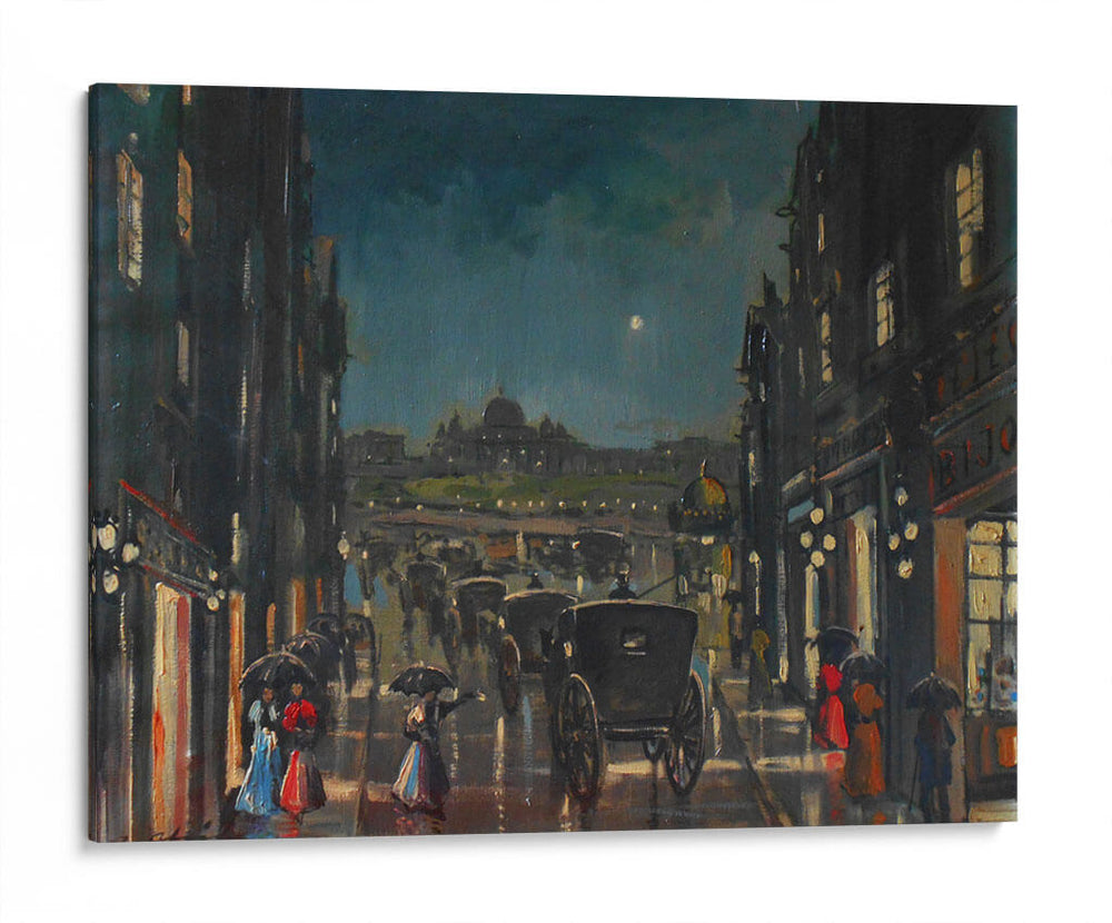 Ciudad de noche en óleo | Cuadro decorativo de Canvas Lab