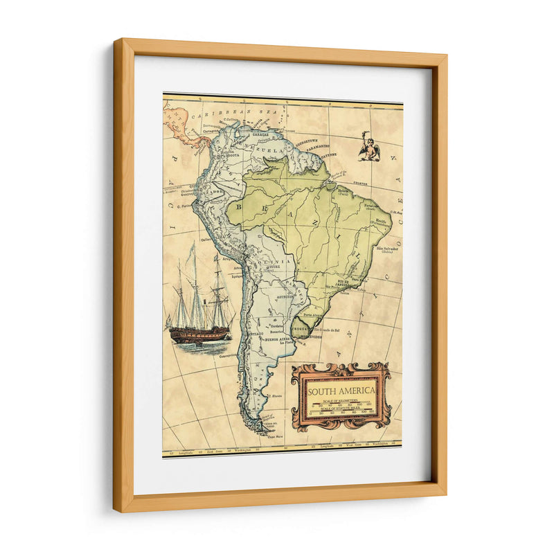 Mapa De América Del Sur - Vision Studio | Cuadro decorativo de Canvas Lab