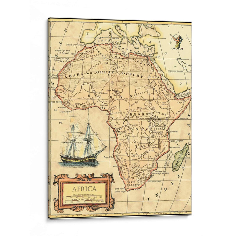 Mapa De África - Vision Studio | Cuadro decorativo de Canvas Lab