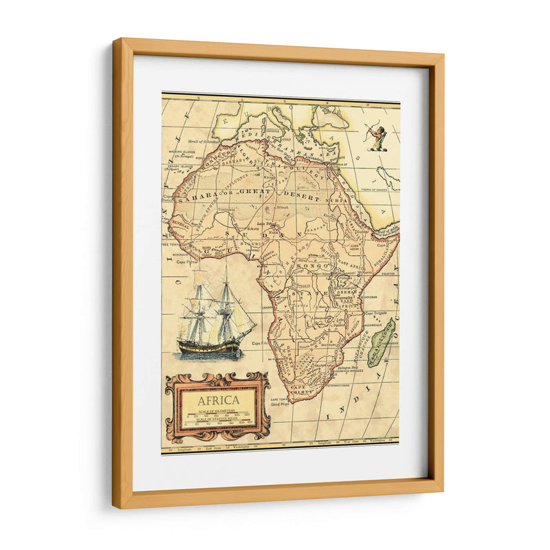 Mapa De África - Vision Studio | Cuadro decorativo de Canvas Lab