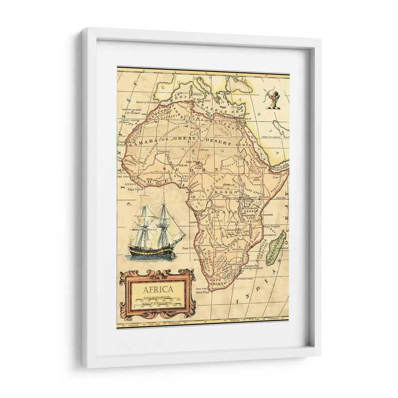 Mapa De África - Vision Studio | Cuadro decorativo de Canvas Lab