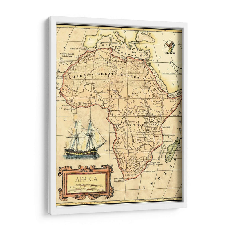 Mapa De África - Vision Studio | Cuadro decorativo de Canvas Lab