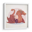 Dragón Rojo con su madre | Cuadro decorativo de Canvas Lab