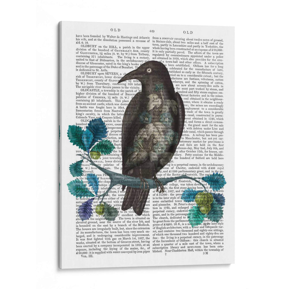 Cuervo Floral En Rama - Fab Funky | Cuadro decorativo de Canvas Lab