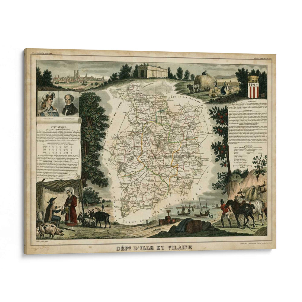 Atlas Nationale Illustre Ii - Victor Levasseur | Cuadro decorativo de Canvas Lab